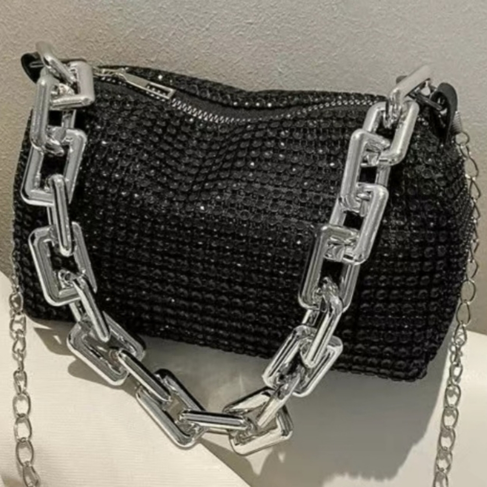 Elegant Black Mini Bag with Textured Finish